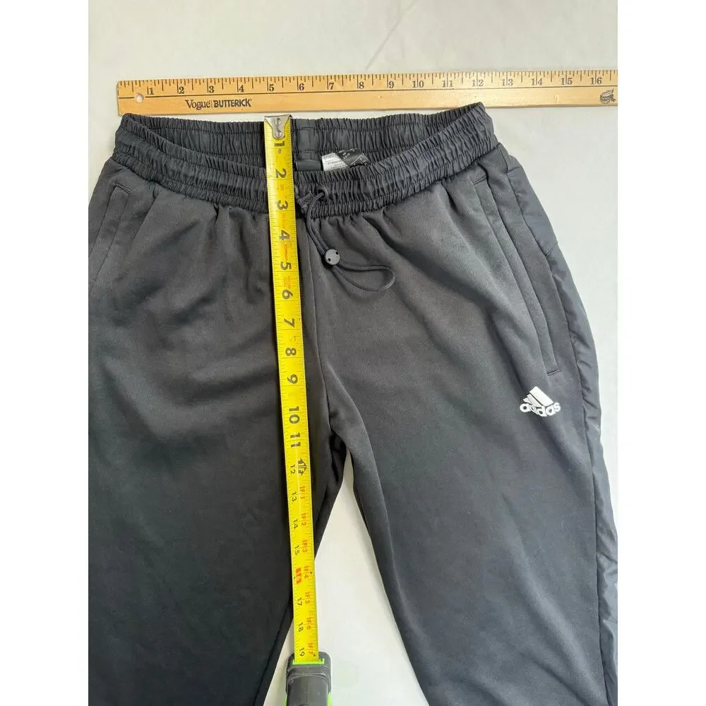 Adidas Climalite Black Pants Drawstring Waist Pockets Size SMALL